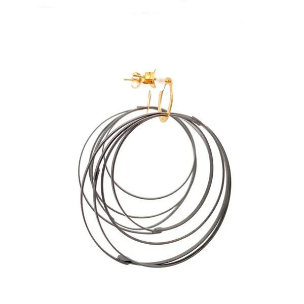 Sterling Silver Two Tone Multi Hoop Earrings Image 5 Erica DelGardo Jewelry Designs Houston, TX