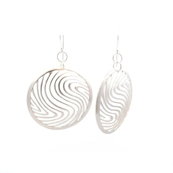 Sterling Silver Large Wave Earrings Image 5 Erica DelGardo Jewelry Designs Houston, TX