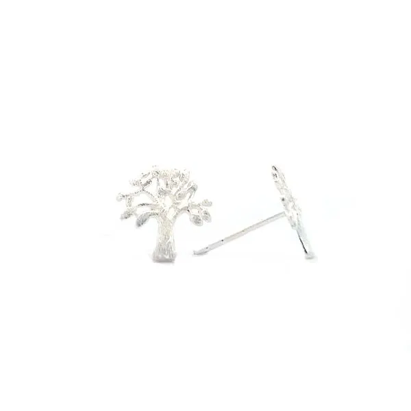 Sterling Silver Small Tree Earrings Image 2 Erica DelGardo Jewelry Designs Houston, TX