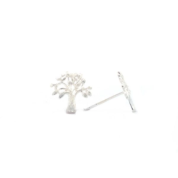 Sterling Silver Small Tree Earrings Image 2 Erica DelGardo Jewelry Designs Houston, TX