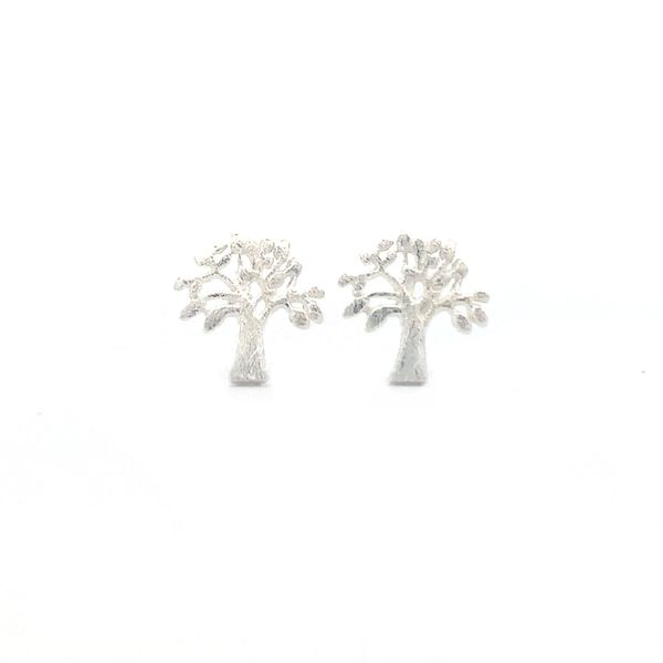 Sterling Silver Small Tree Earrings Erica DelGardo Jewelry Designs Houston, TX