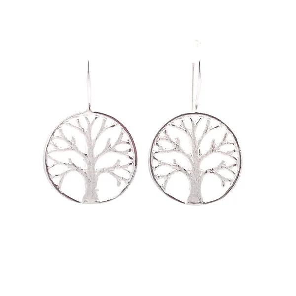 Sterling Silver Medium Tree of Life Dangle Earrings Erica DelGardo Jewelry Designs Houston, TX