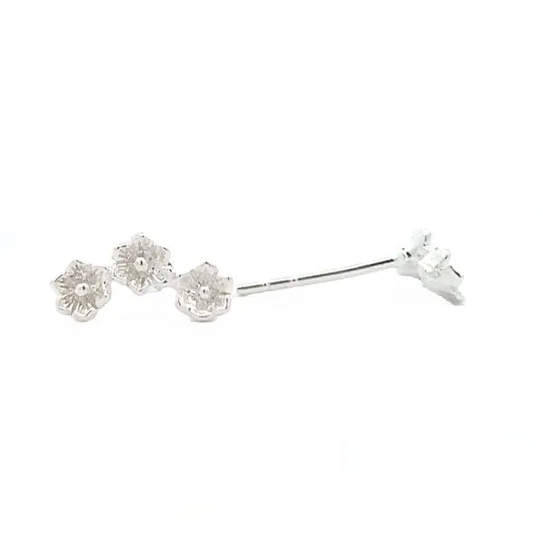 Sterling Silver 3 Small Flower Earrings Image 2 Erica DelGardo Jewelry Designs Houston, TX