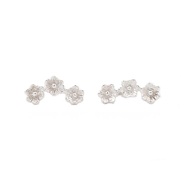 Sterling Silver 3 Small Flower Earrings Erica DelGardo Jewelry Designs Houston, TX