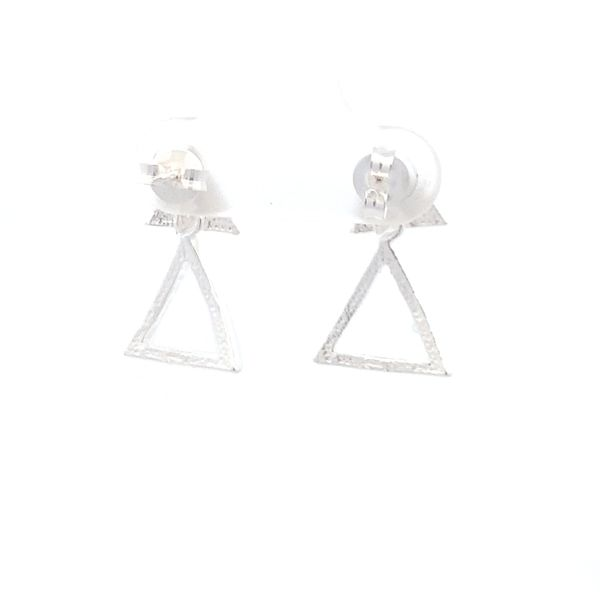 Sterling Silver Double Triangle Earrings Image 3 Erica DelGardo Jewelry Designs Houston, TX