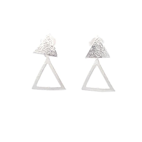 Sterling Silver Double Triangle Earrings Erica DelGardo Jewelry Designs Houston, TX