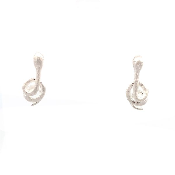 Sterling Silver Coiled Snake Earrings Erica DelGardo Jewelry Designs Houston, TX