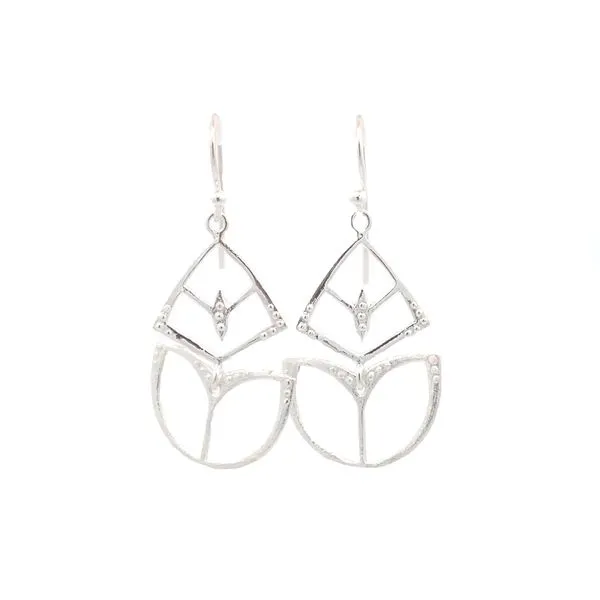 Sterling Silver Geometric Flowerpot Earrings Erica DelGardo Jewelry Designs Houston, TX
