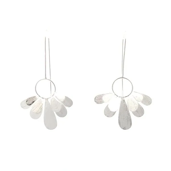 Sterling Silver Medium Daisy Earrings Erica DelGardo Jewelry Designs Houston, TX