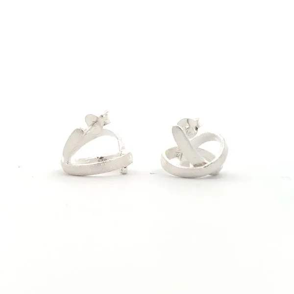 Sterling Silver Small Ribbon Earrings Erica DelGardo Jewelry Designs Houston, TX