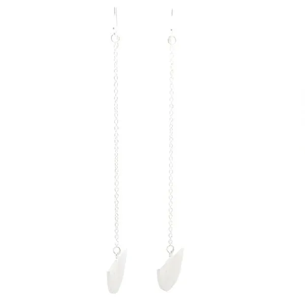 Sterling Silver Half Circle Chain Earrings Image 4 Erica DelGardo Jewelry Designs Houston, TX