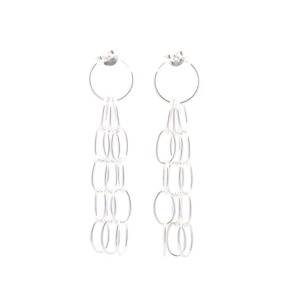 Sterling Silver 3 Large Cable Chain Earrings Image 3 Erica DelGardo Jewelry Designs Houston, TX