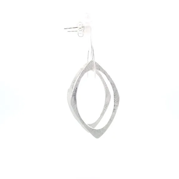 Sterling Silver Double Marquise Drop Earrings Image 5 Erica DelGardo Jewelry Designs Houston, TX