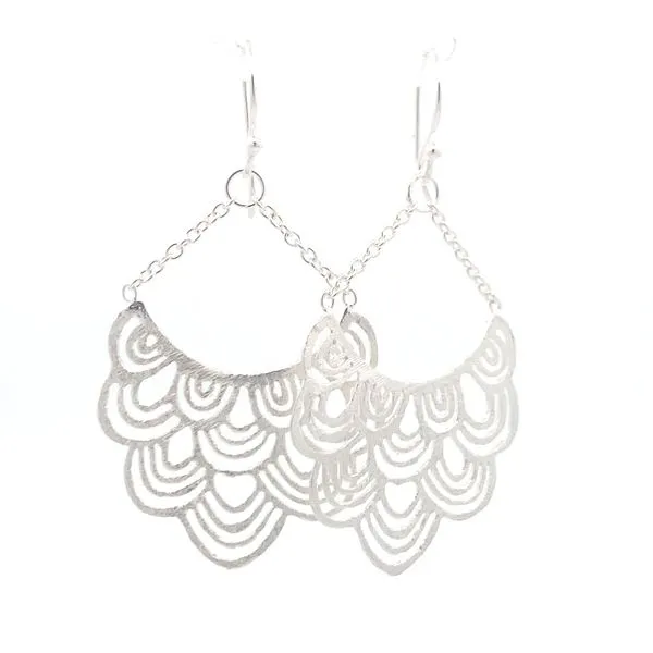 Sterling Silver Cutout Lace Earrings Image 4 Erica DelGardo Jewelry Designs Houston, TX