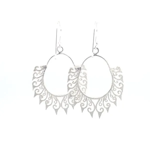 Sterling Silver Fire Swirl Earrings Image 4 Erica DelGardo Jewelry Designs Houston, TX