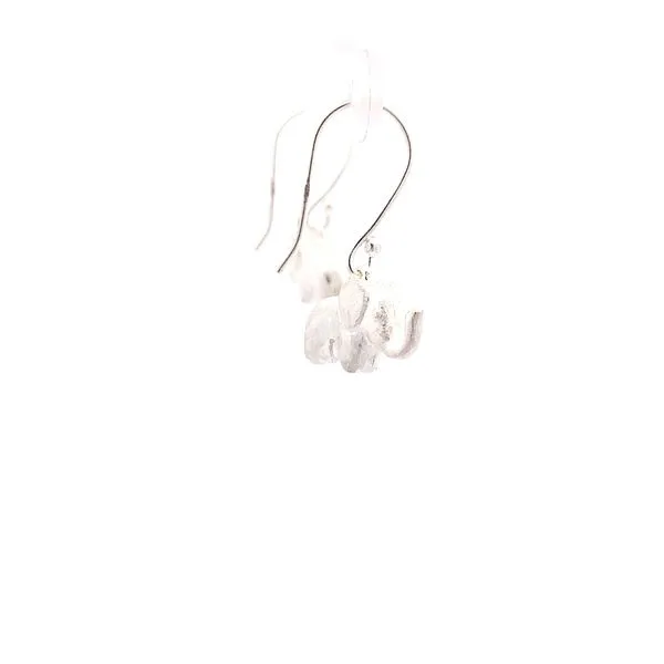 Sterling Silver Small Elephant Hook Earrings Image 4 Erica DelGardo Jewelry Designs Houston, TX