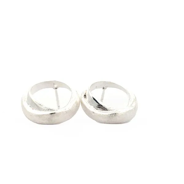 Sterling Silver Abstract Circle Stud Earrings Erica DelGardo Jewelry Designs Houston, TX