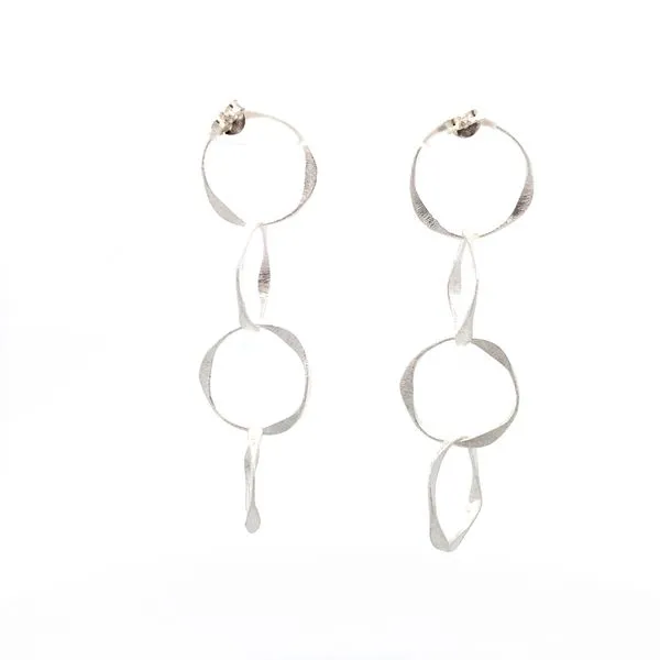 Sterling Silver 4 Circle Dangle Earrings Image 4 Erica DelGardo Jewelry Designs Houston, TX