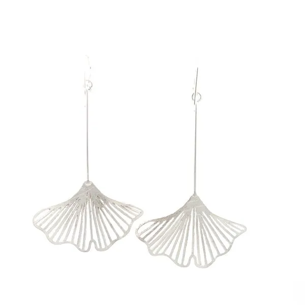 Sterling Silver Wavy Fan Earrings Image 4 Erica DelGardo Jewelry Designs Houston, TX
