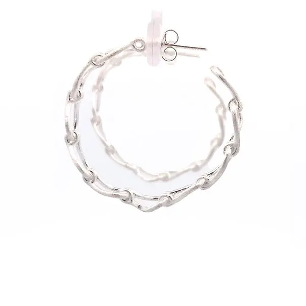 Sterling Silver Chain Hoops Image 3 Erica DelGardo Jewelry Designs Houston, TX