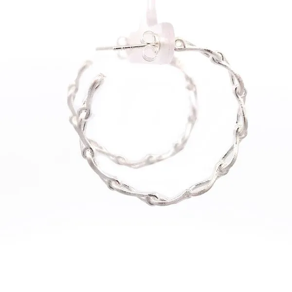Sterling Silver Chain Hoops Image 5 Erica DelGardo Jewelry Designs Houston, TX