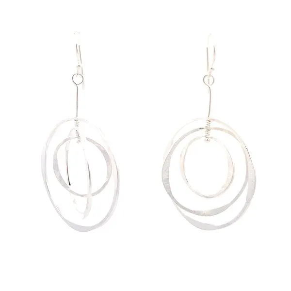 Sterling Silver 3 Circle Dangle Hook Earrings Erica DelGardo Jewelry Designs Houston, TX