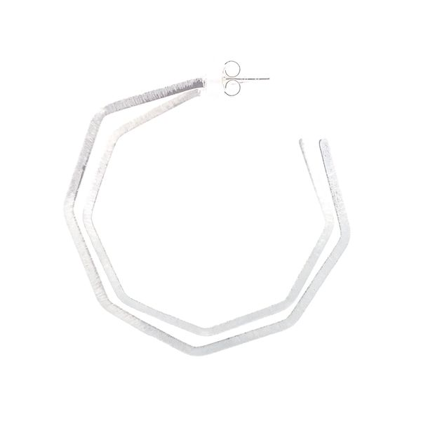 Sterling Silver Large Octagon Hoops Erica DelGardo Jewelry Designs Houston, TX