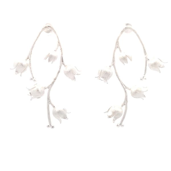 Sterling Silver Hanging Tulip Earrings Erica DelGardo Jewelry Designs Houston, TX