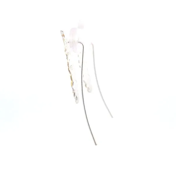 Sterling Silver Two Tone Feather Earrings Image 2 Erica DelGardo Jewelry Designs Houston, TX
