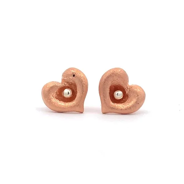 Sterling Silver Two Tone Heart Earrings Erica DelGardo Jewelry Designs Houston, TX