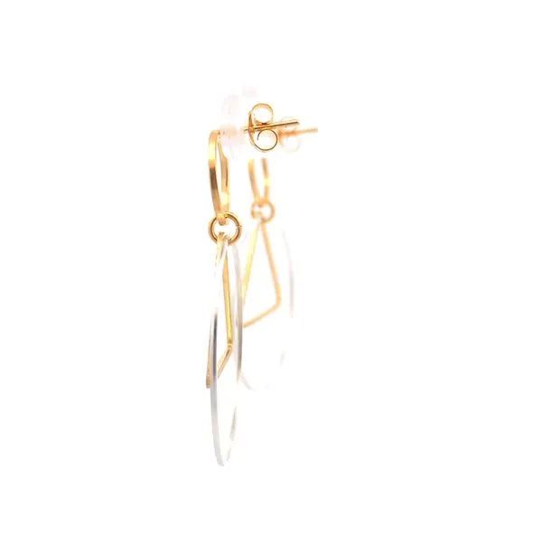 Sterling Silver Two Tone Triangle in Circle Earrings Image 3 Erica DelGardo Jewelry Designs Houston, TX