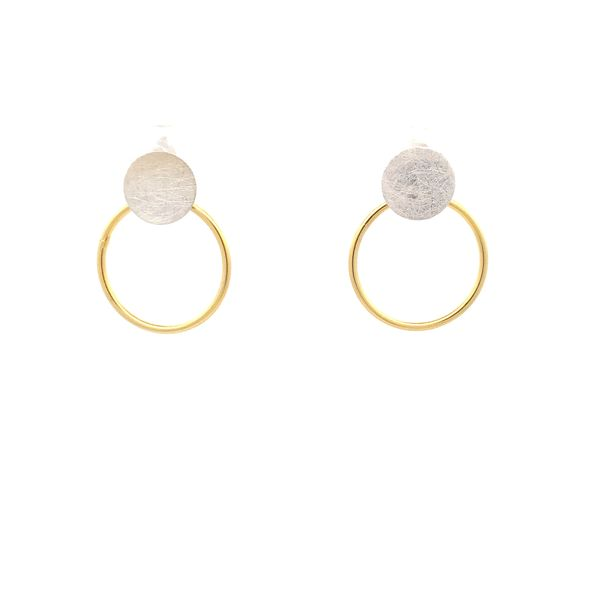 Sterling Silver Two Tone Circle & Hoop Earrings Erica DelGardo Jewelry Designs Houston, TX