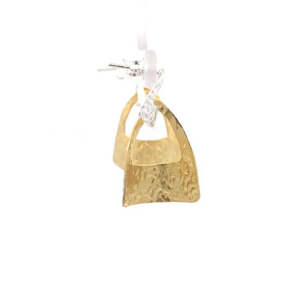 Sterling Silver Two Tone Hammered Triangle Earrings Image 5 Erica DelGardo Jewelry Designs Houston, TX