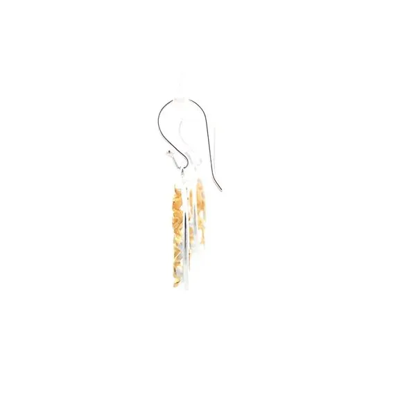 Sterling Silver Two Tone Flowers in Circle Earrings Image 3 Erica DelGardo Jewelry Designs Houston, TX