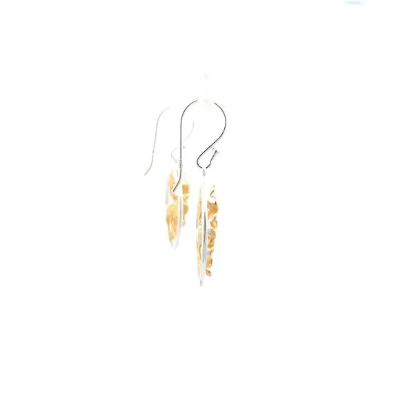 Sterling Silver Two Tone Flowers in Circle Earrings Image 5 Erica DelGardo Jewelry Designs Houston, TX