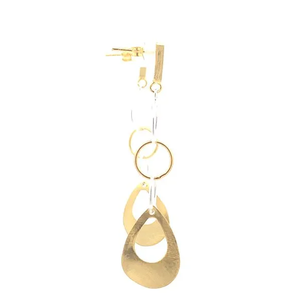 Sterling Silver Two Tone Bar & Concave Leaf Earrings Image 5 Erica DelGardo Jewelry Designs Houston, TX