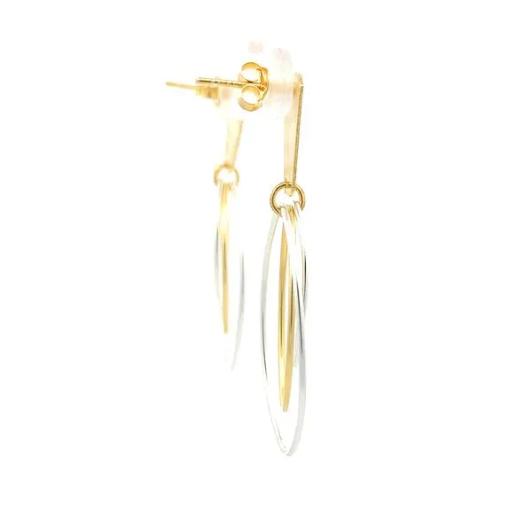 Sterling Silver Two Tone Triangle & 3 Marquise Shape Earrings Image 4 Erica DelGardo Jewelry Designs Houston, TX