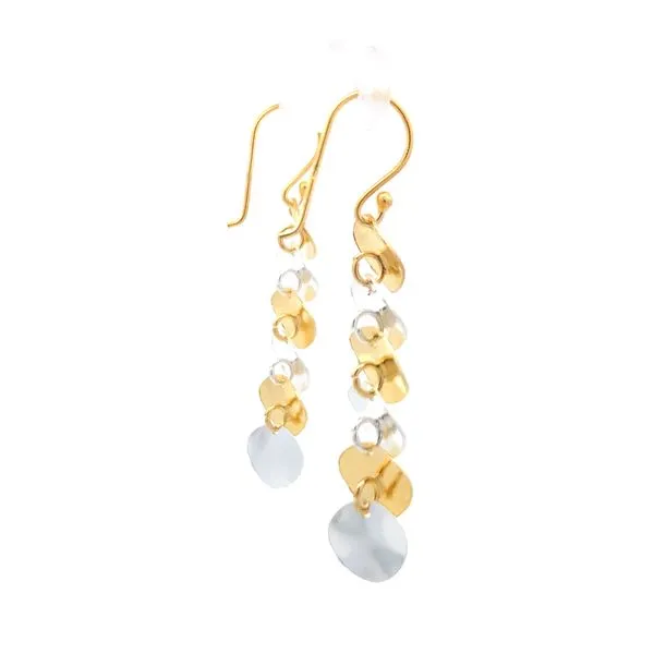Sterling Silver Two Tone Circle Dangle Earrings Image 5 Erica DelGardo Jewelry Designs Houston, TX