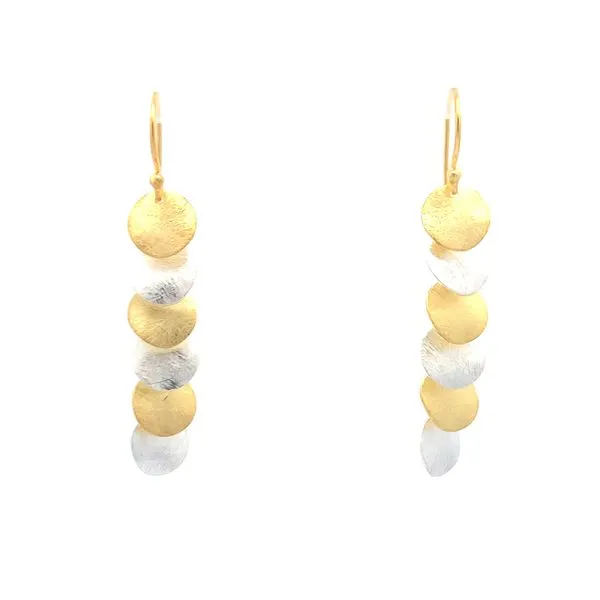 Sterling Silver Two Tone Circle Dangle Earrings Erica DelGardo Jewelry Designs Houston, TX
