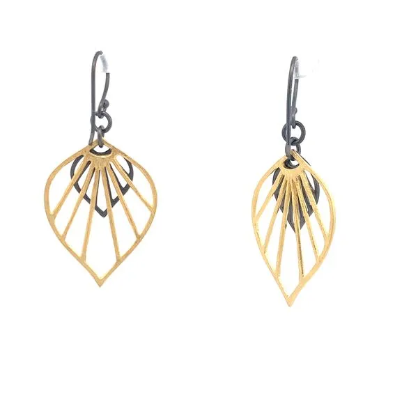 Sterling Silver Two Tone Pointed Butterfly Wing Hook Earrings Image 3 Erica DelGardo Jewelry Designs Houston, TX