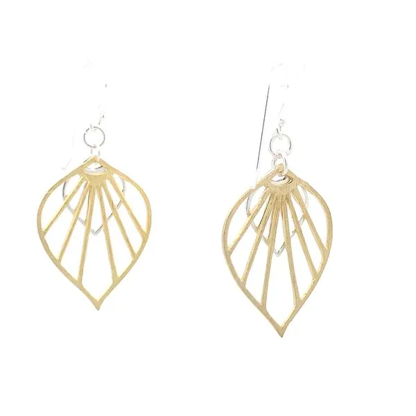 Sterling Silver Two Tone Pointed Butterfly Wing Hook Earrings Erica DelGardo Jewelry Designs Houston, TX