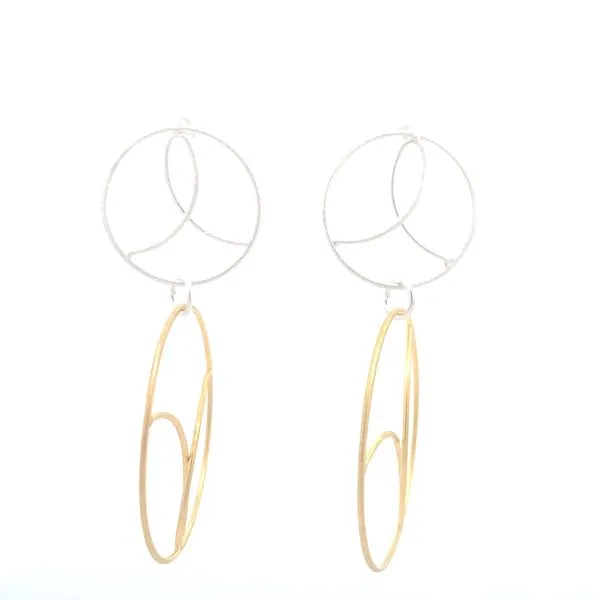 Sterling Silver Two Tone Large Ribbon Earrings Erica DelGardo Jewelry Designs Houston, TX