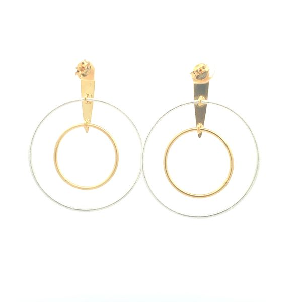 Sterling Silver Two Tone Double Circle Earrings Image 3 Erica DelGardo Jewelry Designs Houston, TX