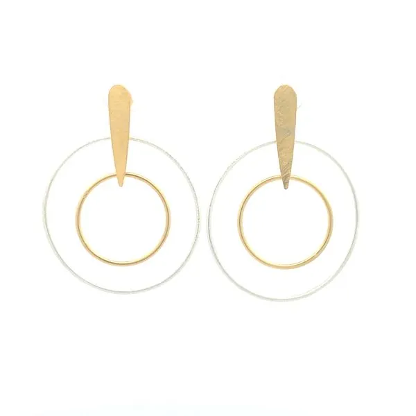 Sterling Silver Two Tone Double Circle Earrings Erica DelGardo Jewelry Designs Houston, TX