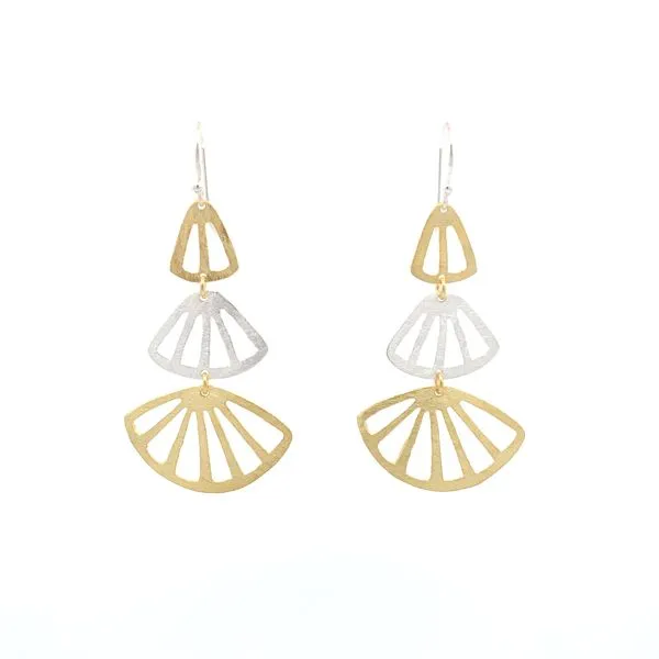 Sterling Silver Two Tone Butterfly Wing Earrings Erica DelGardo Jewelry Designs Houston, TX
