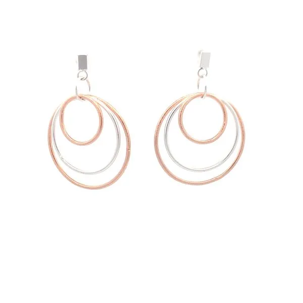 Sterling Silver Two Tone 3 Circle Earrings Erica DelGardo Jewelry Designs Houston, TX