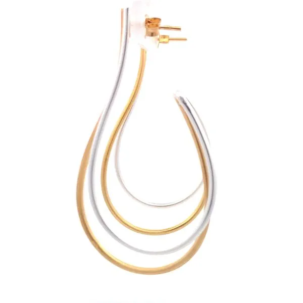 Sterling Silver Two Tone Double J Hook Earrings Erica DelGardo Jewelry Designs Houston, TX