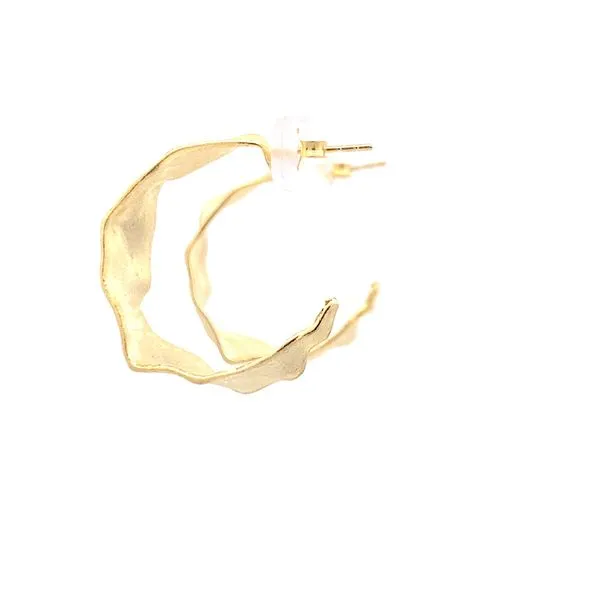 Sterling Silver GP Wavy Leaf Hoops Erica DelGardo Jewelry Designs Houston, TX