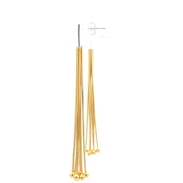 Sterling Silver Two Tone Tassel Earrings Image 3 Erica DelGardo Jewelry Designs Houston, TX