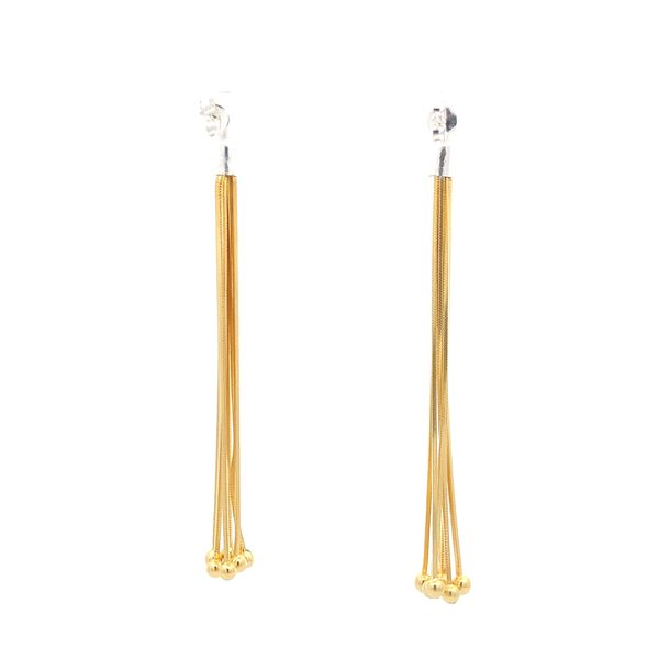 Sterling Silver Two Tone Tassel Earrings Image 3 Erica DelGardo Jewelry Designs Houston, TX